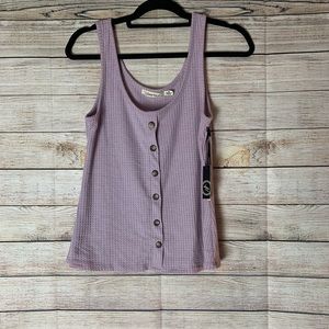 Lavender liberty love waffle knit tank